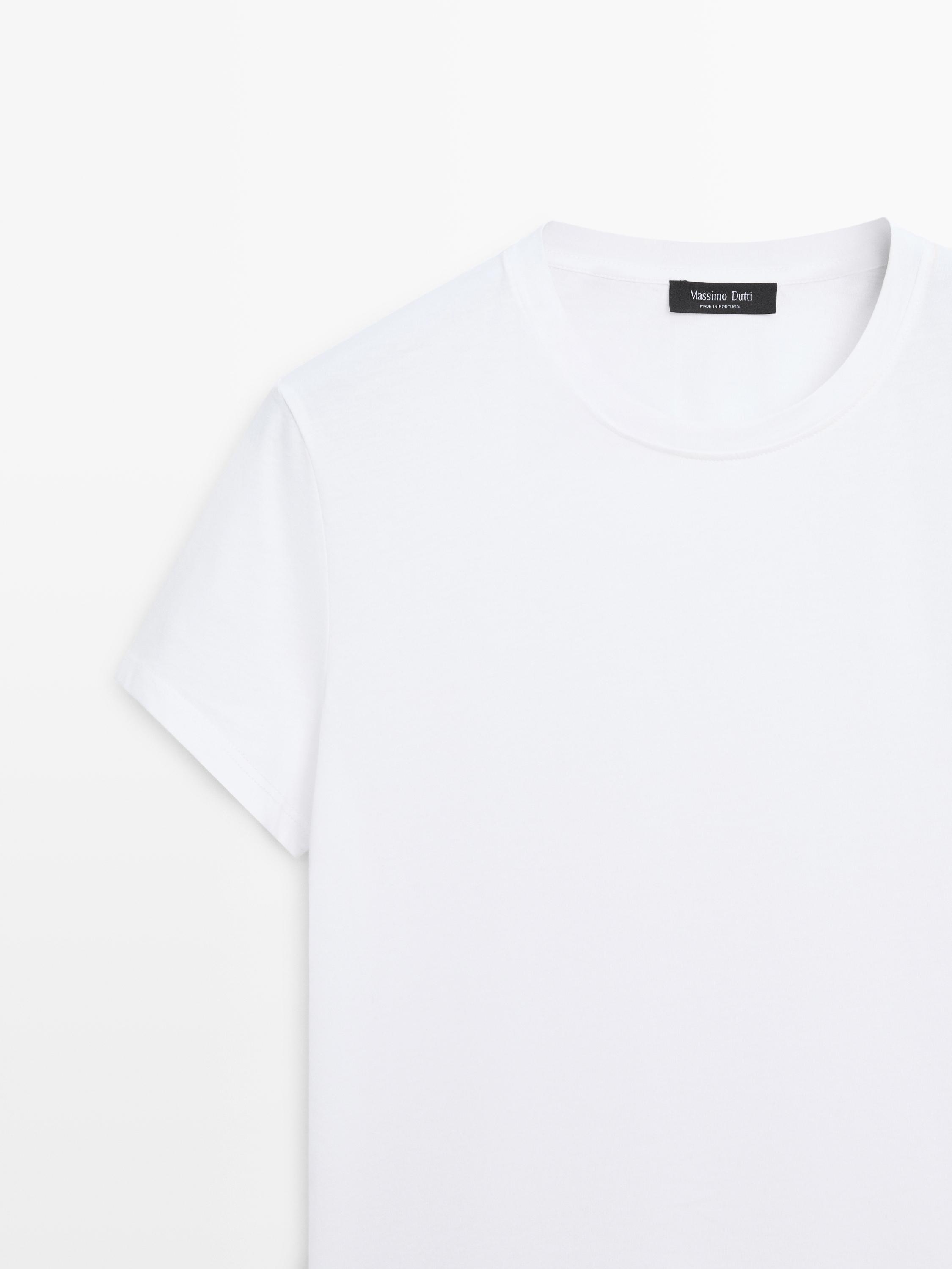 T-shirt en maille 100 % coton à manches courtes
